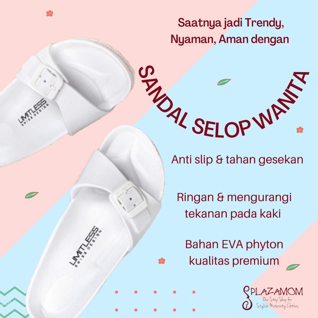 Sandal EVA karet WANITA DEWASA SELOP slop sendal slippers ringan nyaman empuk trendy stylish kekinian model korea korean anti slip awet kualitas premium