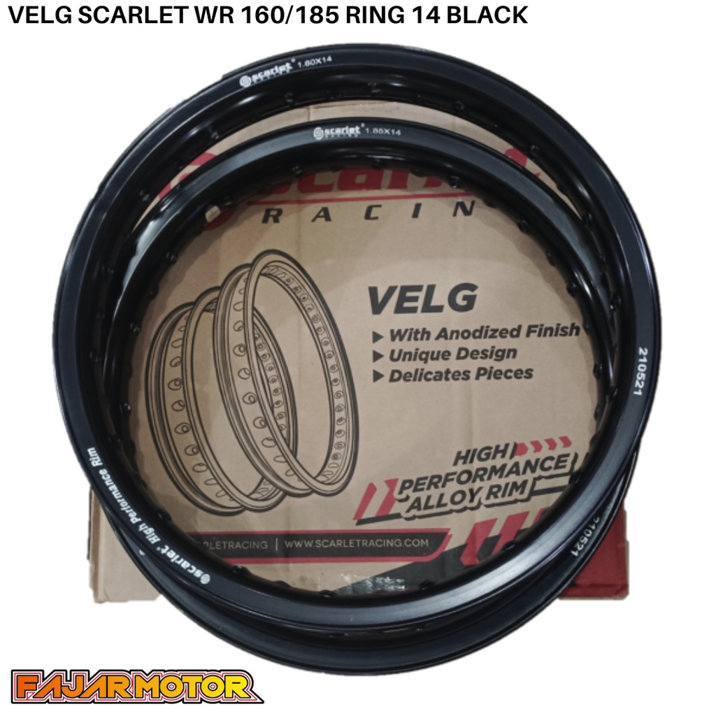 VELG SCARLET WR SEPASANG 160/185 RING 14 BLACK