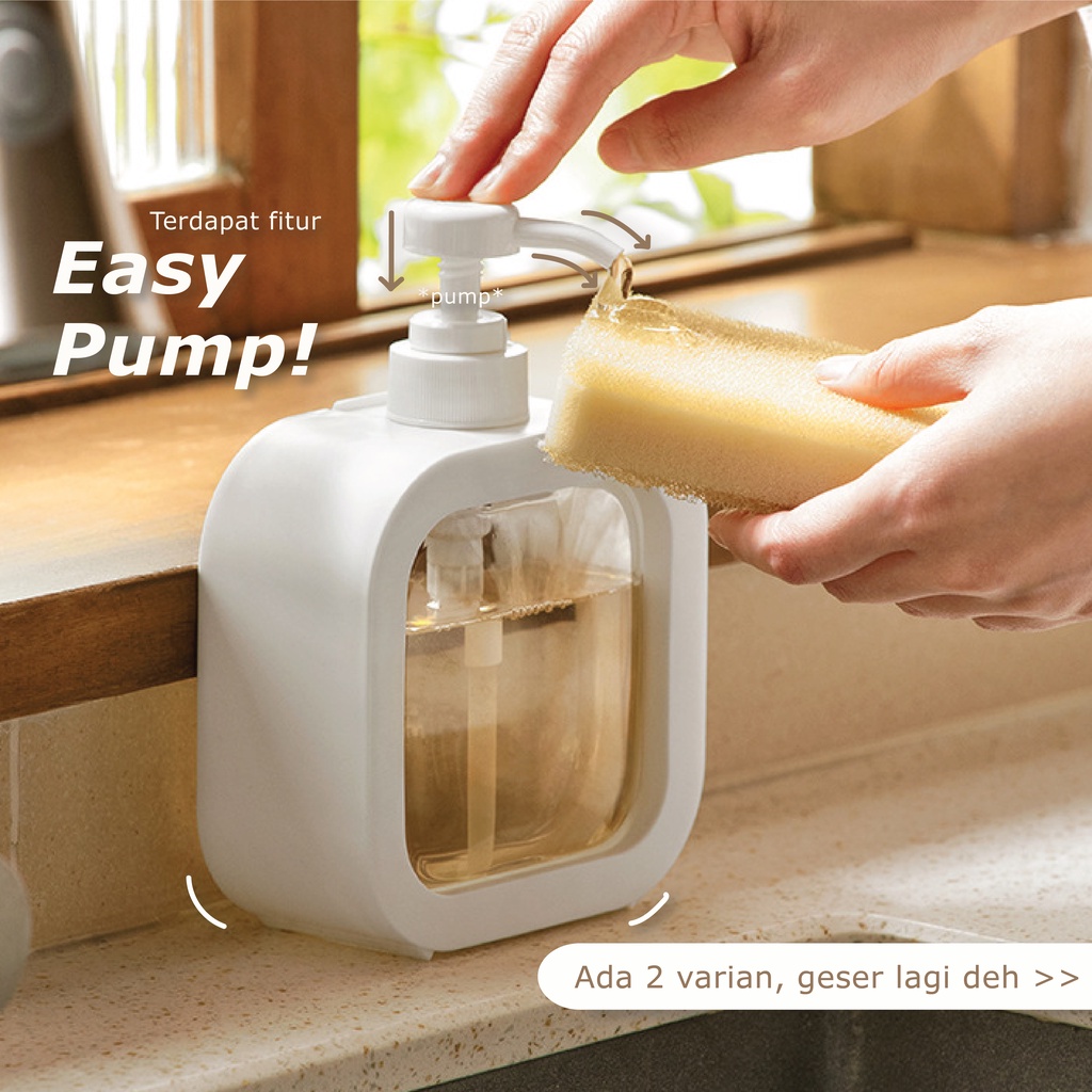 【RUMATIDY】Botol Sabun Refill Pump 300mL 500mL Sabun Cair Sabun Cuci Tangan Sabun Piring Estetik Minimalis Korea Tempat Sabun Transparan Dapur