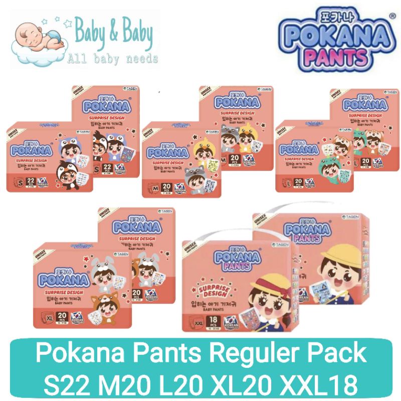 Pokana Pants Reguler Pack S22 M20 L20 XL20 XXL18 - Popok Bayi Celana