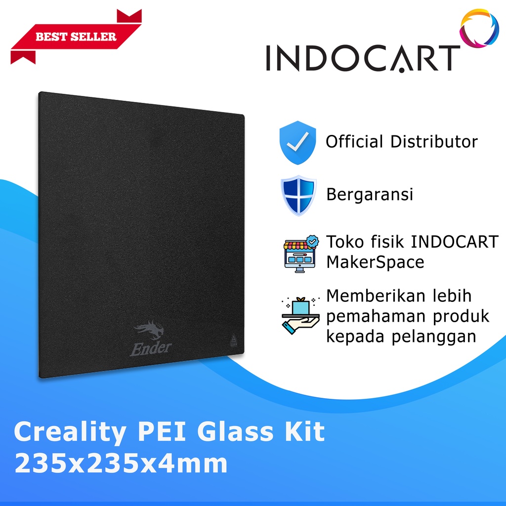 INDOCART PEI Printing Plate Kit 235x235x4mm Glass