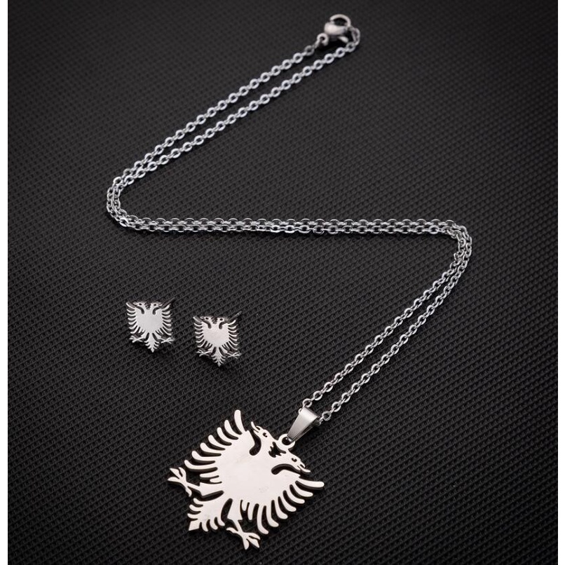 Kalung Bahan stainless steel Desain Elang Albanian Gaya retro Eropa Amerika