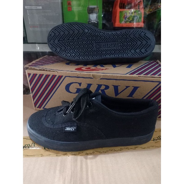 Sepatu Sekolah Girvi Jazz 7328 All Black Size 35 - 42