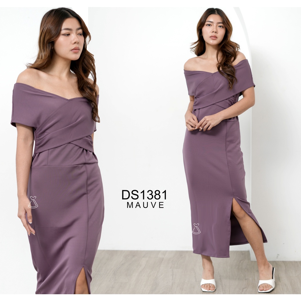 DS1381 - DRESS PESTA SABRINA MAXI BODYCON SCUBA DRESS NATAL WANITA MODERN MURAH