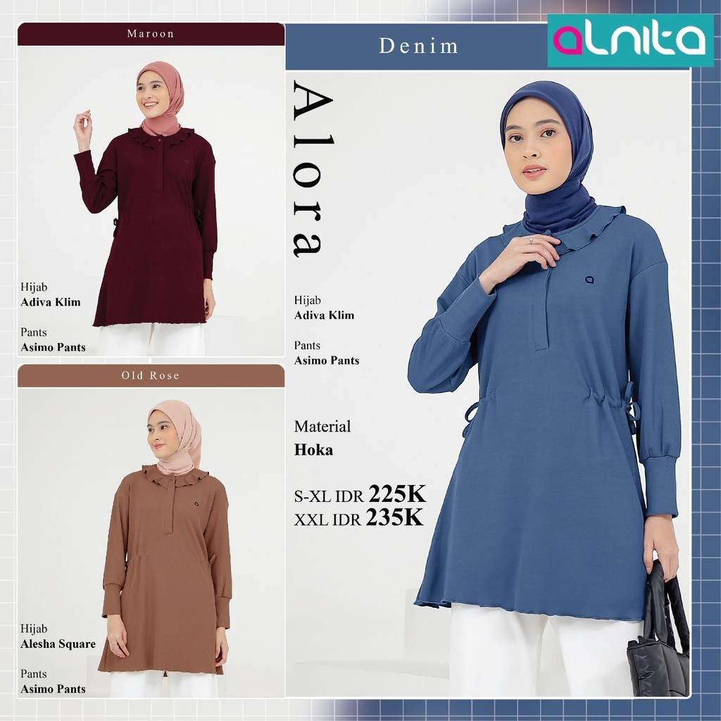 Atasan Alnita Alora Bahan Hoka Atasan Simpel Modern by Alnita bisa COD