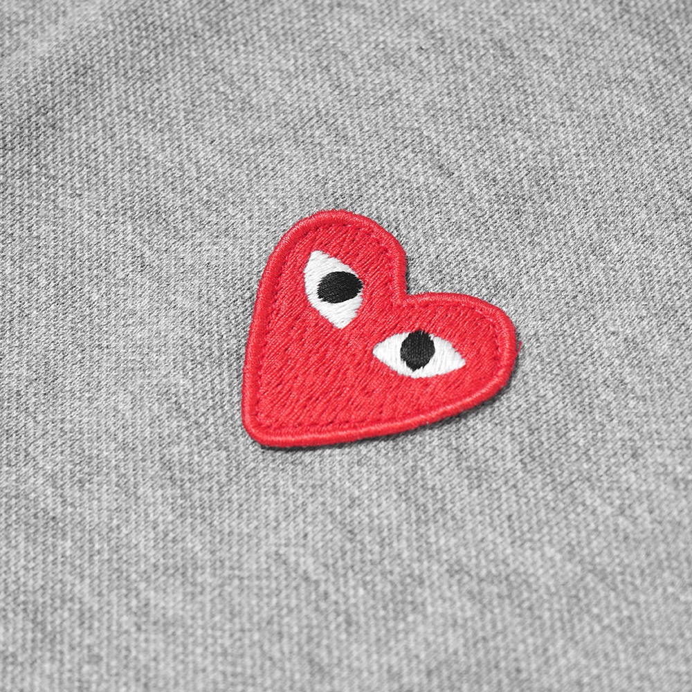 CDG Play Red Heart Polo Shirt Grey