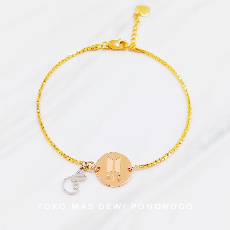 TOKO DEWI GELANG SANTA BTS Emas Asli Kadar 8K/375% Yellow Gold