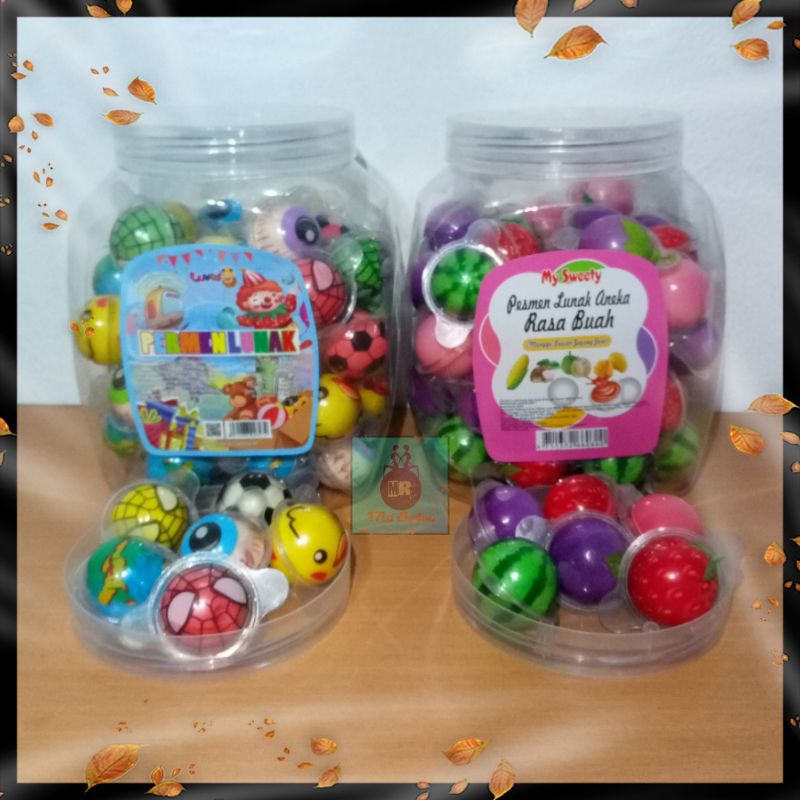 Permen Lunak Jelly Viral Isi 50 (1 Toples) / Permen Trolli / Permen Lunak Luvmi & My Sweety