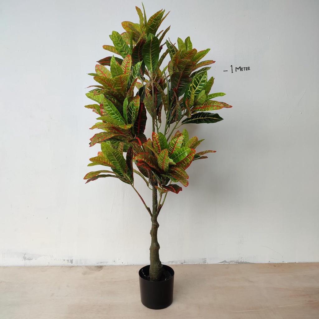 Pohon Plastik Artificial Croton Codiaeum Variegatum Plant Tanaman Hias Puring Buatan PBP81 Azgalery