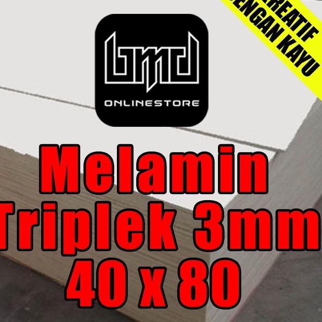 Melamin Putih Glossy Ukuran (40x80)cm Papan kayu Triplek 3mm