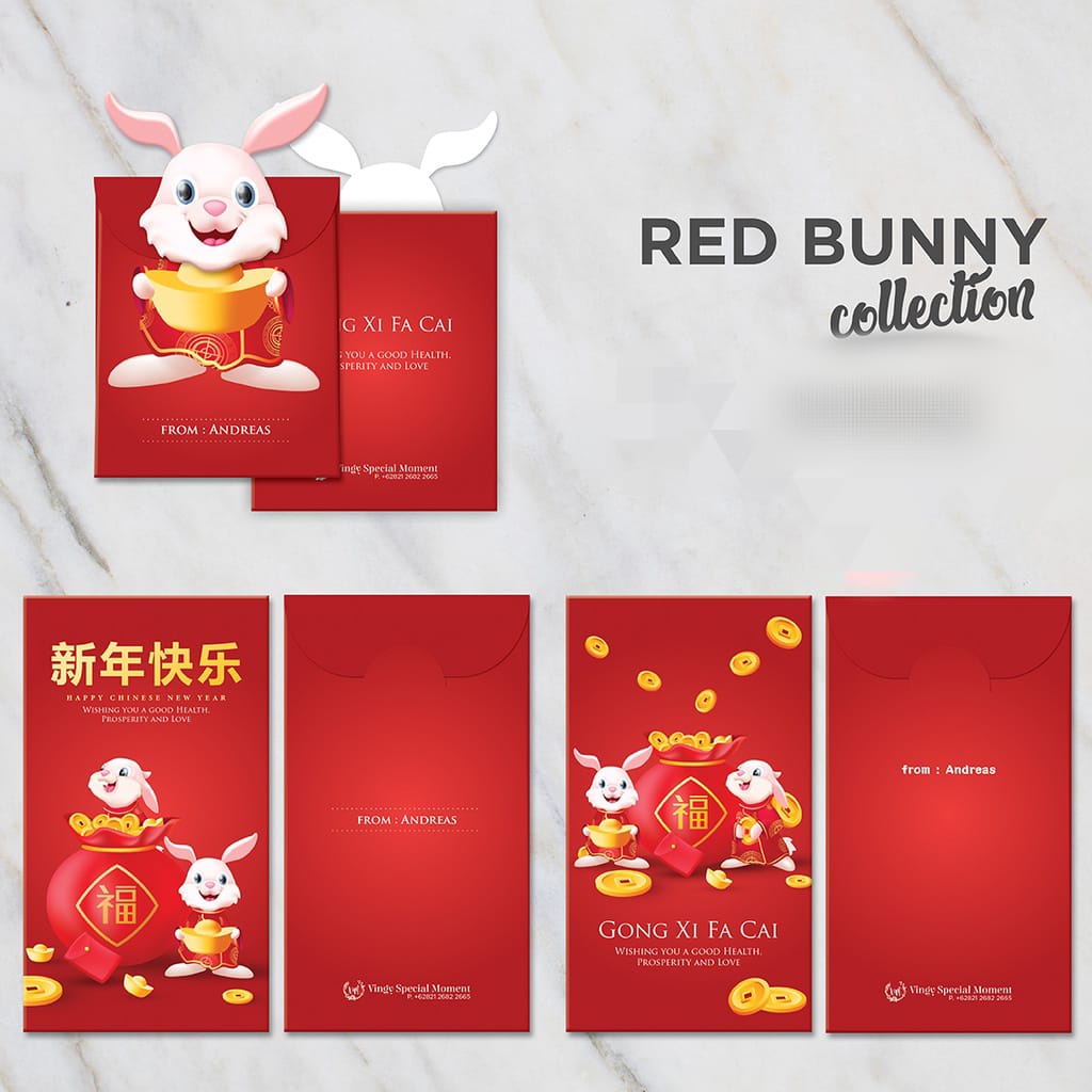 

red bunny angpao - imlek 2023 angpao chinese new year 2023