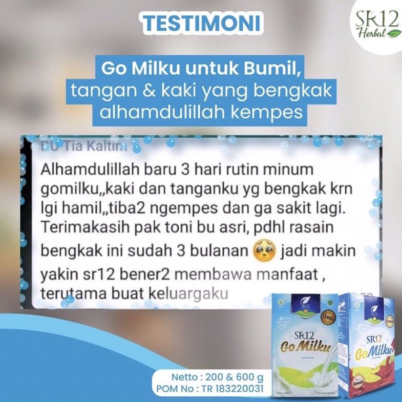 TERLARIS Susu Gomilku Susu Kambing Etawa Bubuk SR12 / Penggemuk Badan Pelancar Asi Tinggi Kalsium 600 Gram