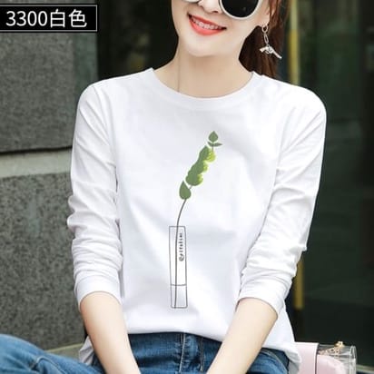 KAOS TSHIRT KOREA WANITA / ATASAN FLOWERLY / ATASAN GAYA KOREA WANITA / KAOS KOREA PEREMPUAN PRINTIN