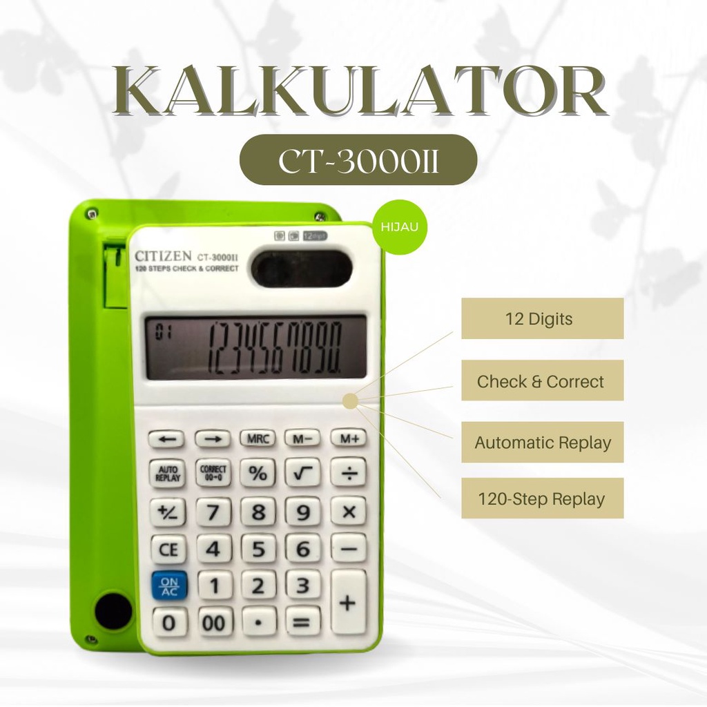 Gratis Packing Bubble Wrap!!! Kalkulator Citizen CT 3000 Calculator Pocket Check &amp; Correct 12 Digit