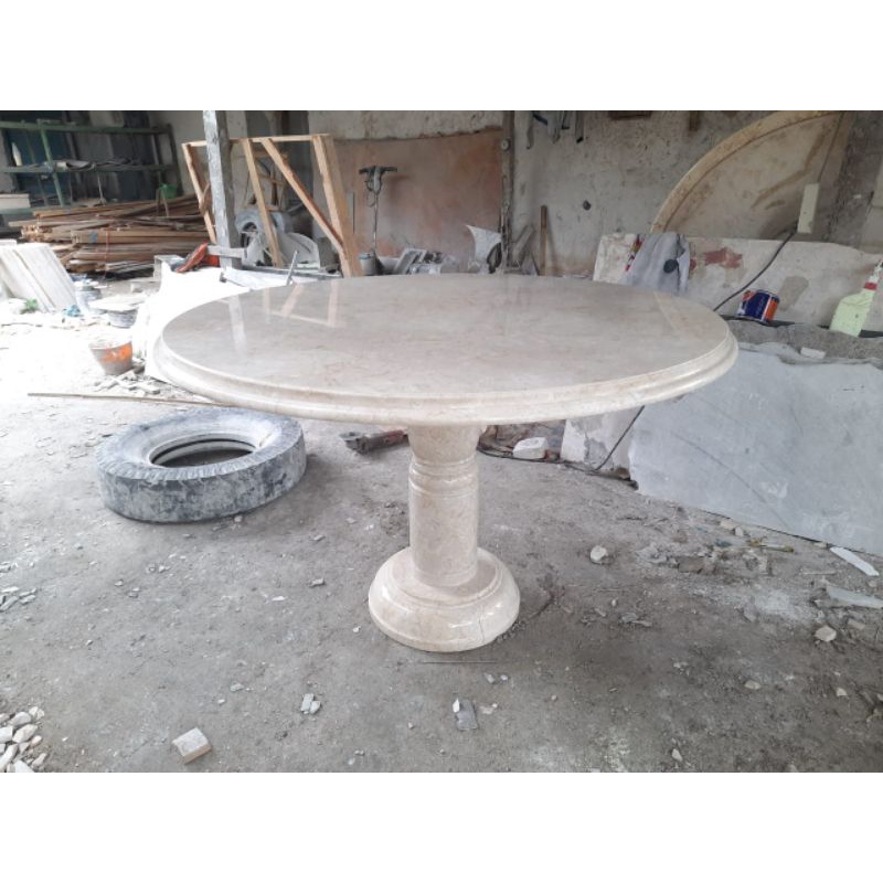 Meja Makan Marmer Bundar