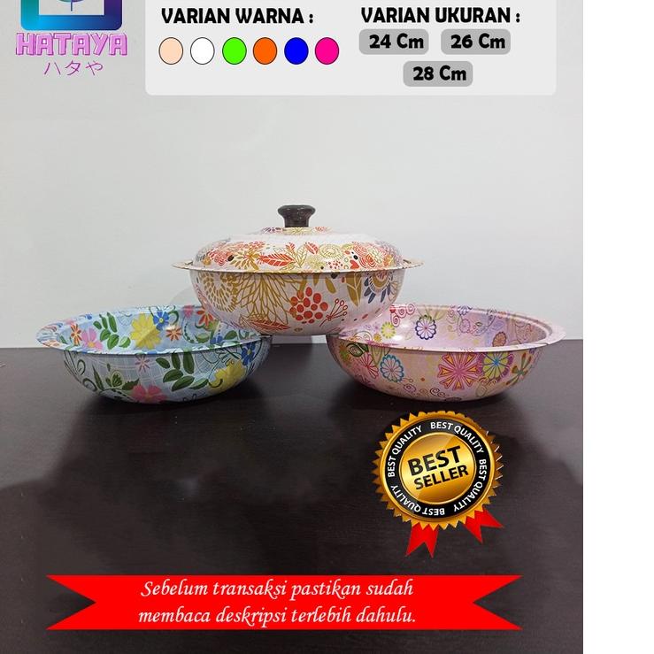 SIAP KIRIM HATAYA - BASKOM STAINLESS TUTUP MOTIF BUNGA / BASKOM SAYUR / WADAH SAYUR/BASKOM STAINLESS