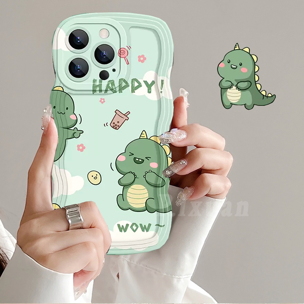 Soft Case TPU Motif Dinosaurus Untuk iPhone 11 13 12 14 Pro MAX 7 8 Plus 6 6s Plus XR 14 Plus X XS MAX SE 2020