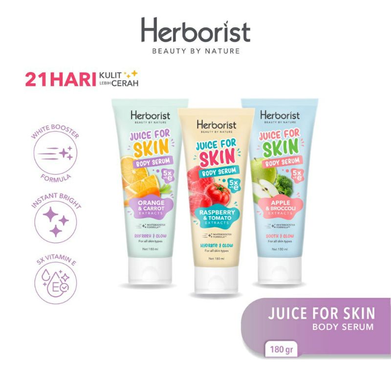 Herborist Juice For Skin Face Scrub 60ml Raspberry Tomato Apple | Original BPOM