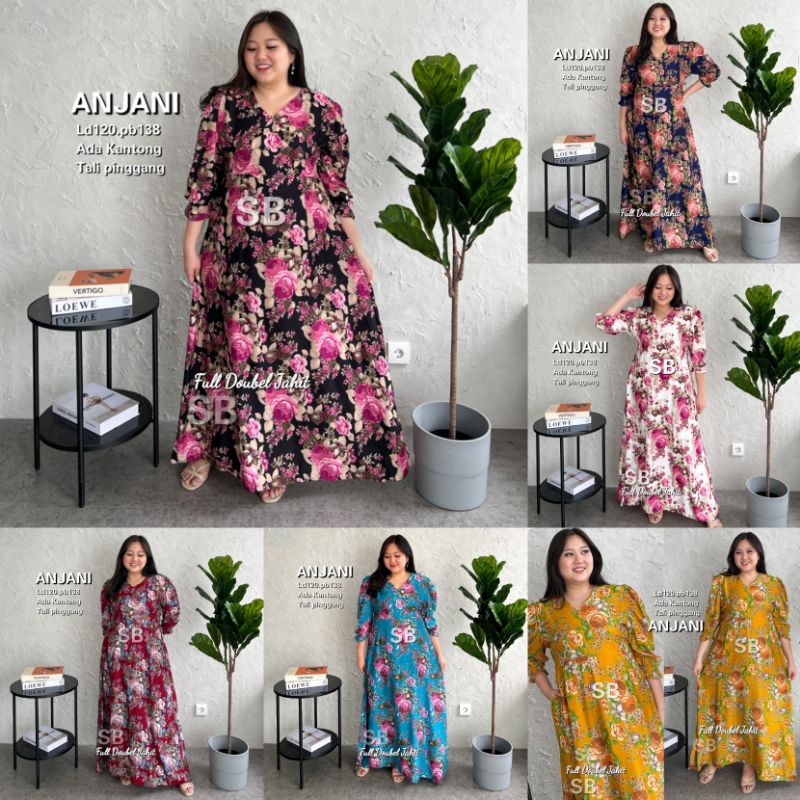 Dress jumbo Anjani exlusiv dress bigsize baju jumbo XXL ld 125