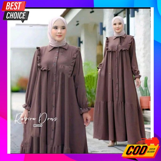 Terlaris..Baju Gamis Rebula Syari Set Hijab Polos Busui Ukuran M L X Rabira Dress Gamis Crinkle