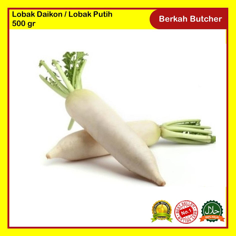 Lobak Daikon / Lobak Putih Segar 500 gr Berkah Butcher