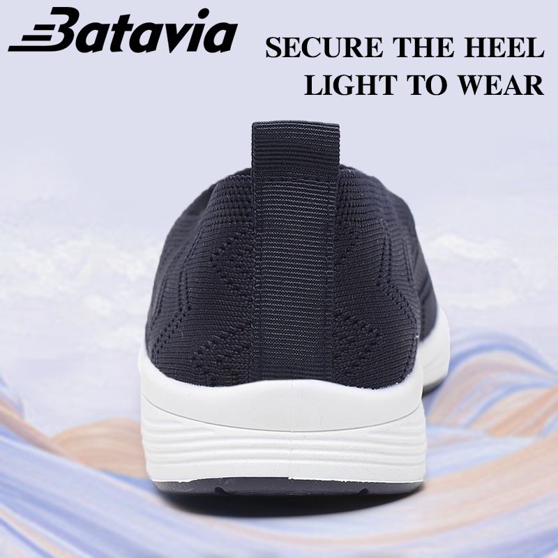 Batavia 2023 Baru Wanita Sepatu Kasual Sepatu Rajut Bernapas Lembut Non-Slip Tahan Aus Sepatu Ibu Bekerja Hitam Slip-On Sepatu Sepatu Pesta A164