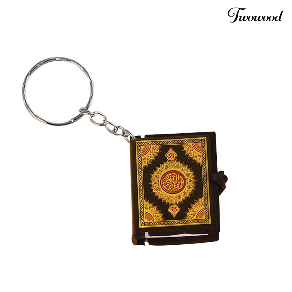 Twowood Gantungan Kunci Bentuk Quran Arab Mini Untuk Hadiah Ulang Tahun