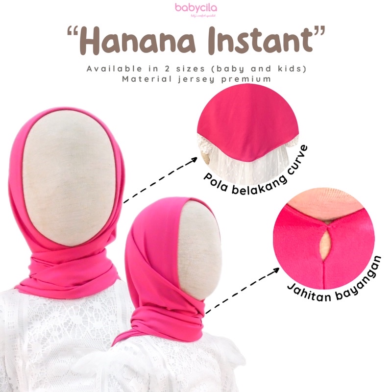 Babycila Hanana Hijab Segitiga Instan Anak Jersey premium