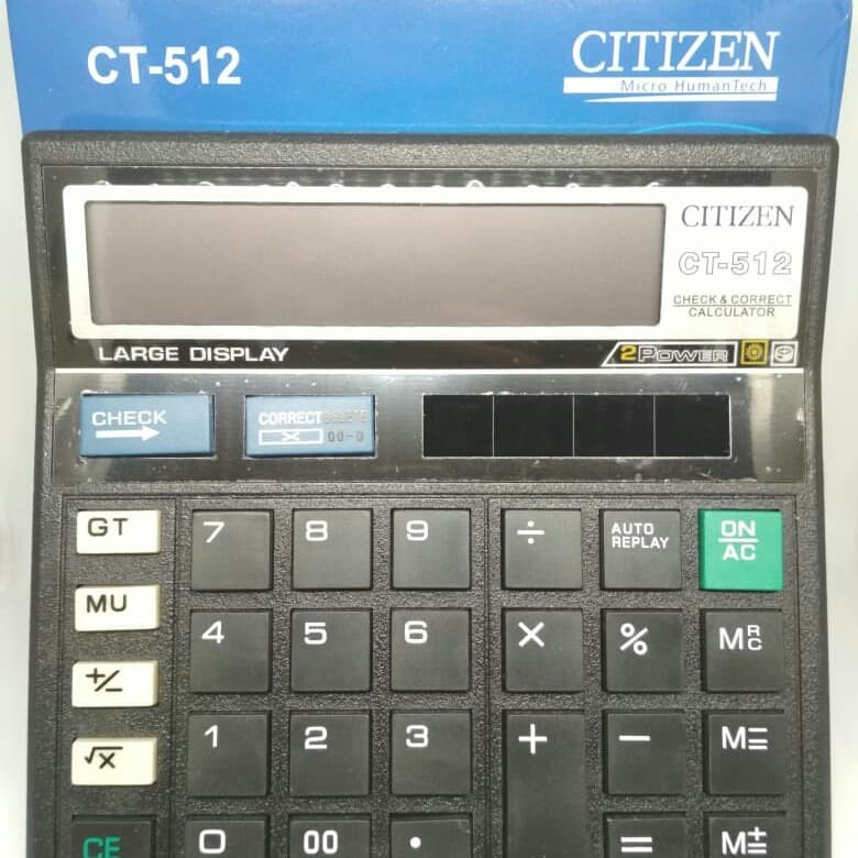 Kalkulator Calculator 12 Digit Citizhen Citizen CT-512 Alat Hitung Check Correct