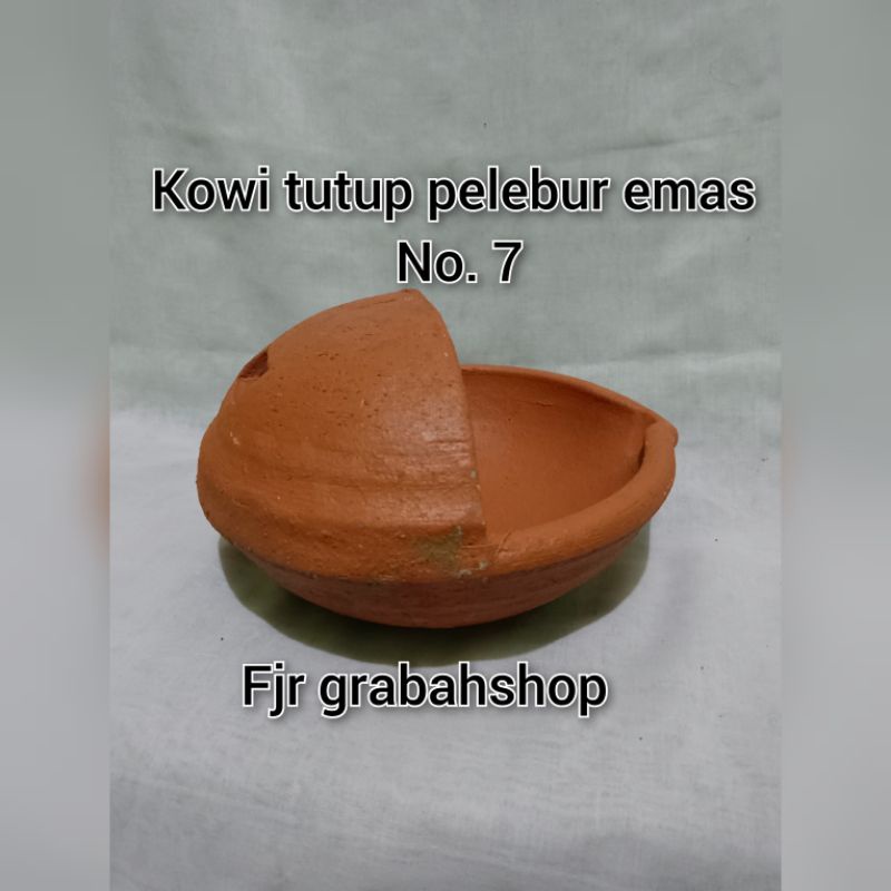 kowi tutup ukuran no 7, kowi pelebur emas //kowi pelebur logam tanah liat asli berkualitas grabah ta