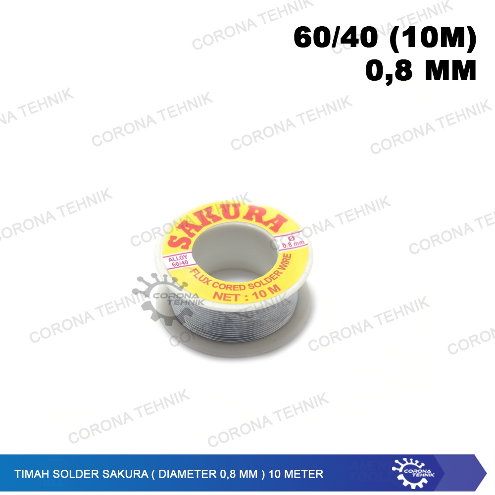 Timah Solder Sakura ( Diameter 0,8mm ) 10 Meter