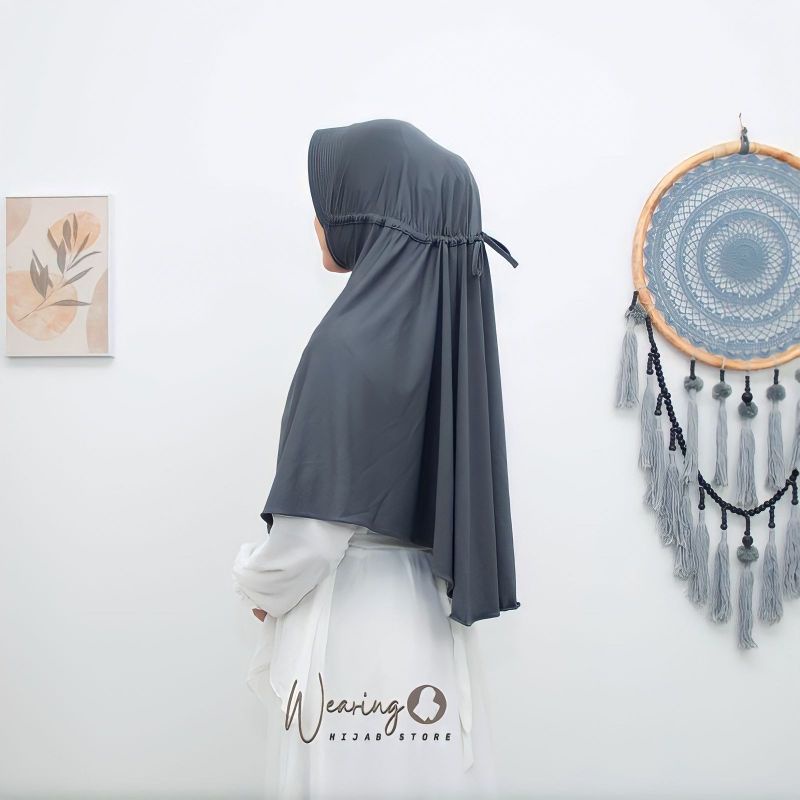 JILBAB INSTAN KHIMAR SERUT JOKOWI SPANDEX  L | HIJAB BERGO HAMIDAH SERUT JUMBO PREMIUM