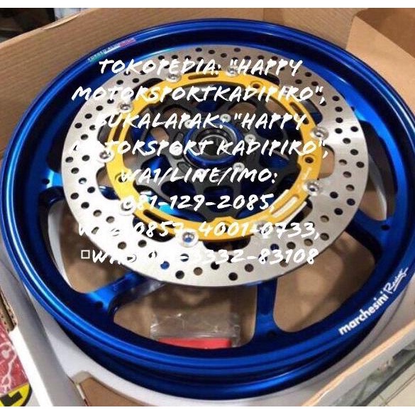 PRODUK- VELG RACING MARCHESSINI ITALY BLUE GLOSSY BMW GS310 PALANG 5 FULL CNC .