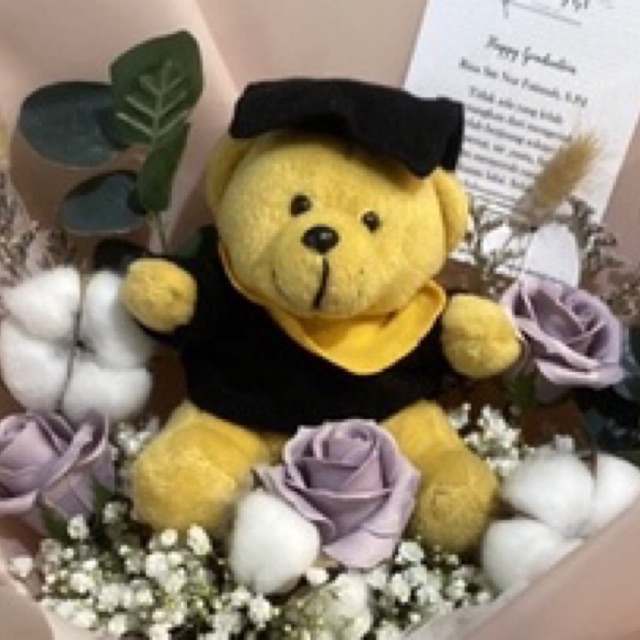 Boneka Wisuda Beruang khusus Untuk Tambahan Bouquet