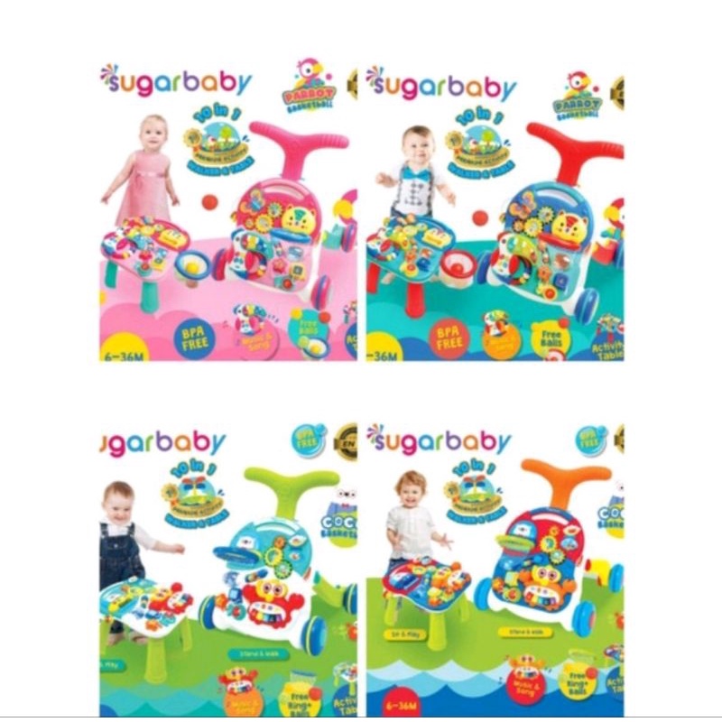 sugarbaby table walker 10 in 1 / sugar baby push walker / belajar berjalan anak / mainan anak / premium activity table walker