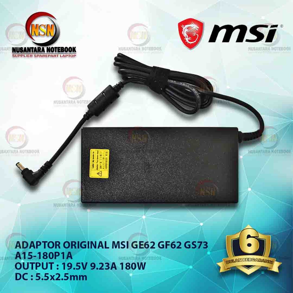 Adaptor Laptop Original MSI GE62 7RD A16-135P1B 19V 6.92A DC 5.5x2.5mm