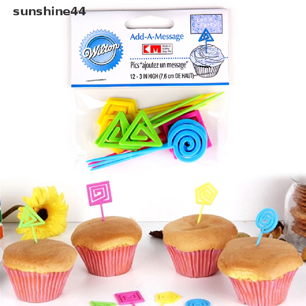 Sunshine 1 Set Tusuk Gigi / Buah / Kue / Dessert Dengan Sticky Note Untuk Dekorasi