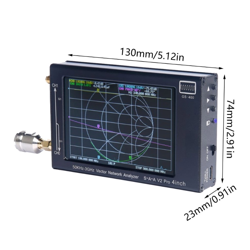 Zzz GS400 Alat Analisa Antena SAA-2N NanoVNA 3Ghz Dengan Layar LCD Sentuh 4 &quot;