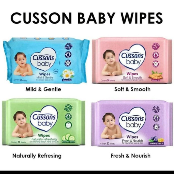 cussons baby wipes tisu basah 45+45 sheet