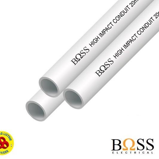 Real produk--BOSS PIPA CONDUIT 20MM PUTIH / PIPA LISTRIK 20 MM / PIPA KABEL