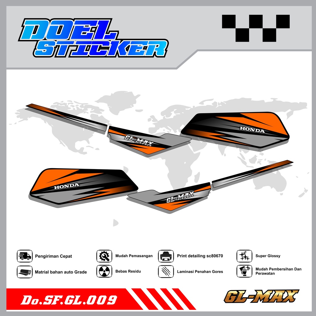 Sticker Striping GL PRO , MAX List Variasi Hologram pelangi,Crome Doel  009