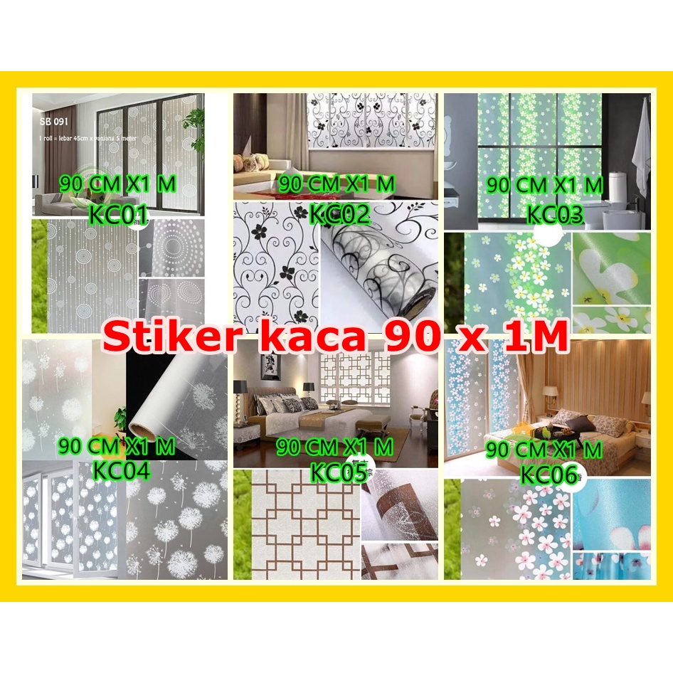 BAYAR DI TEMPAT / COD STIKER STICKER KACA WALLPAPER KACA MOTIF JENDELA RUMAH 90 CM X 1 METER