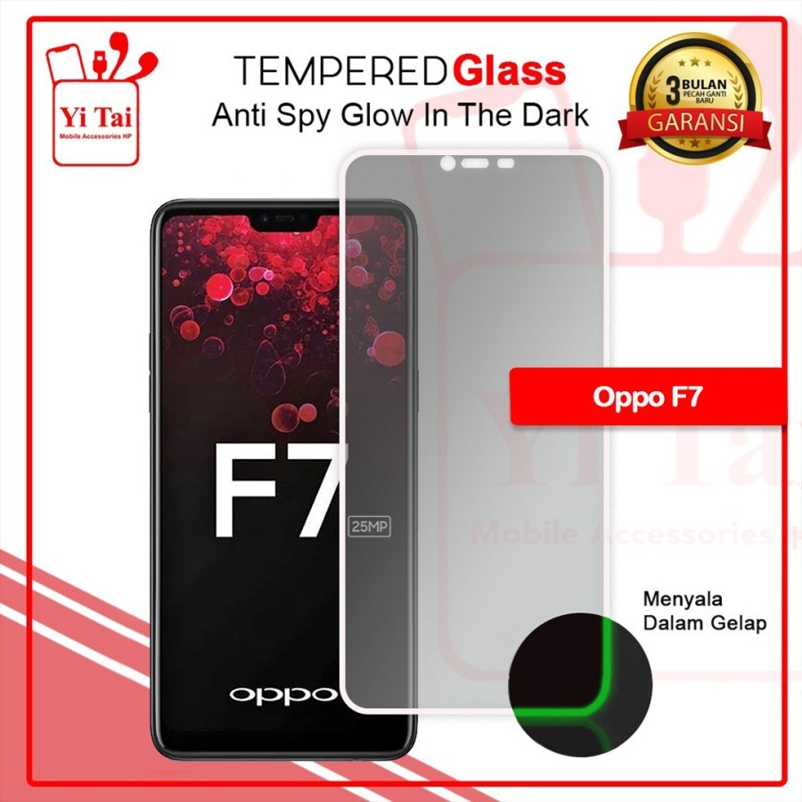 YI-TAI TEMPERED GLASS PREMIUM SPY GLOW IN THE DARK OPPO F7 OPPO F9 OPPO F11 PRO OPPO F11 OPPO K1 OPPO K3 OPPO R17 PRO WHITE_CELL