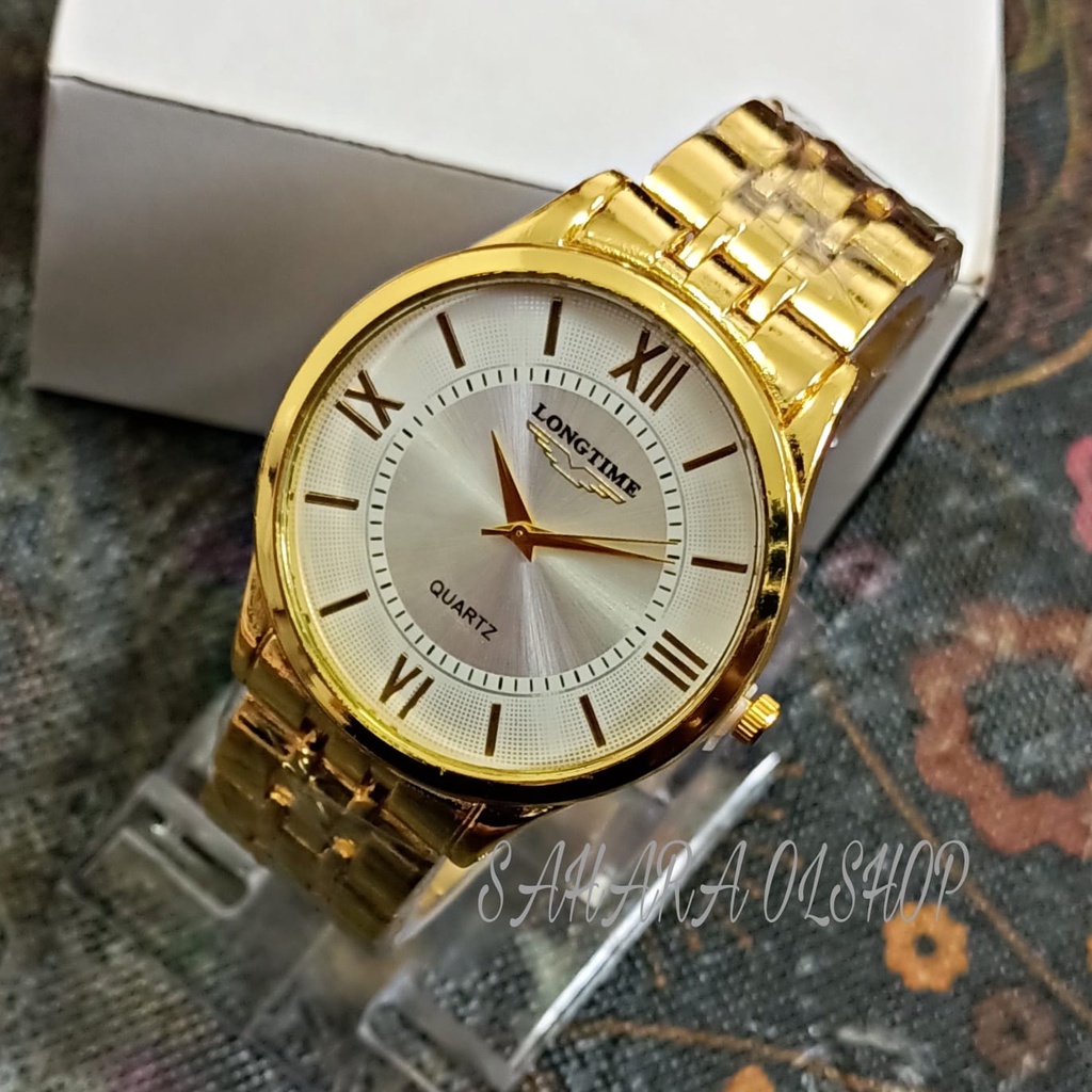 COD Jam Tangan Pria/Wanita Longtime Rantai Emas// Jam Tangan Pria/Wanita Terbaru