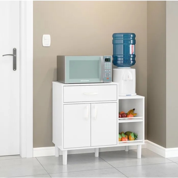 Lemari Dapur White Minimalis Mahoni