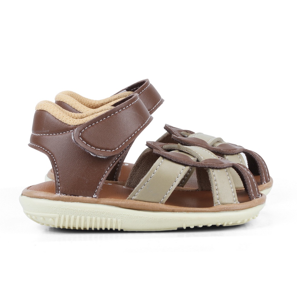 Sandal Bunyi Laki-laki Usia 1 2 Tahun Bunyi Anti Slip BSL01 Coklat