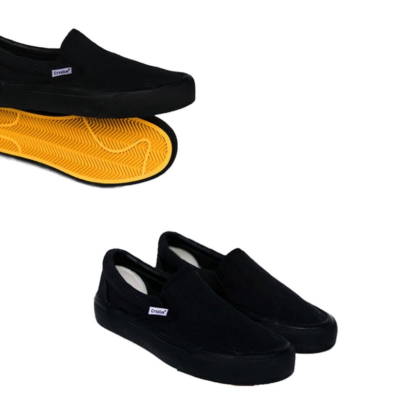 Sepatu Slip On CorvalueFootwear Rochester mono full black