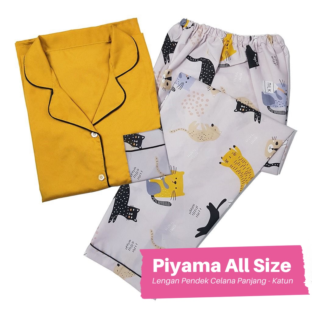 PIYAMA DEWASA PIYAMA WANITA CP LD 110 bunga stripe polkadot