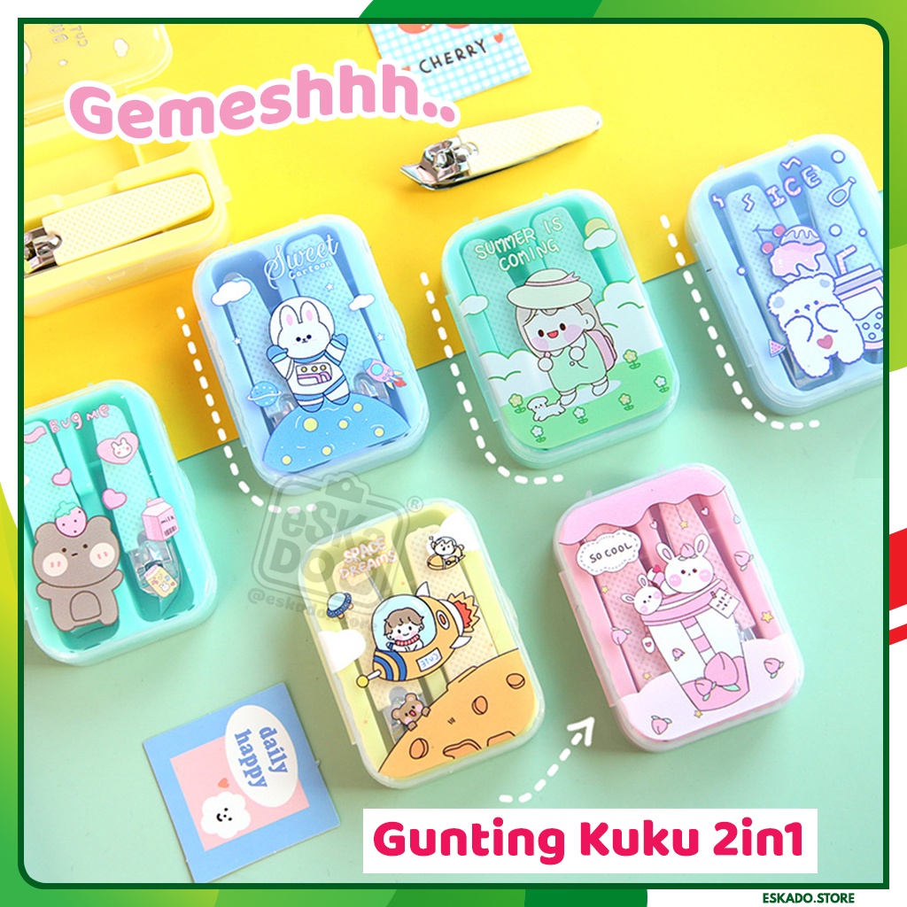 Gunting Kuku 2in1 Kartun Lucu Korea