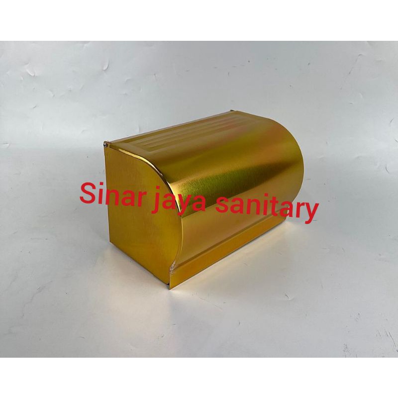 Tempat tissue asbak Gold aluminium / Tempat tissu gulung / tempat tissue roll full Gold alumunium